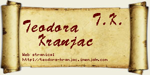 Teodora Kranjac vizit kartica
